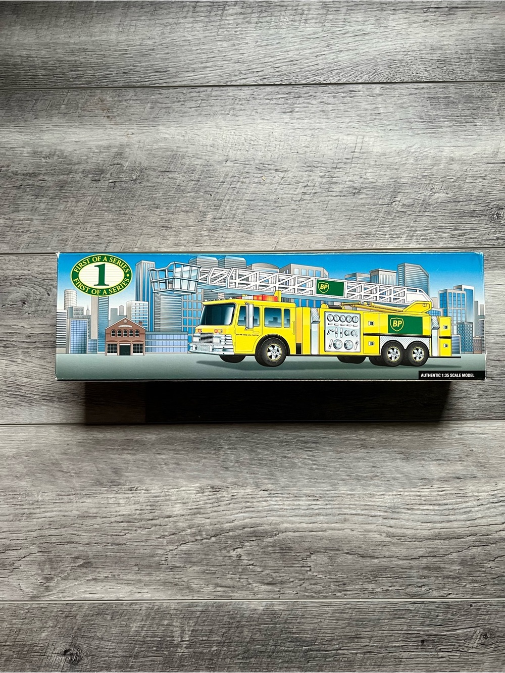 BP Yellow Ladder Fire Truck Toy with Green BP Logo